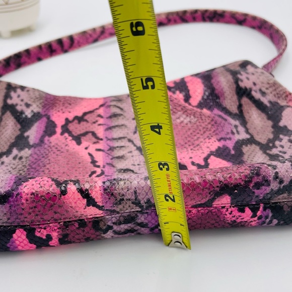 Rob Ference Vintage Y2K Pink Purple Ombré Snakskin Print Shoulder Hobo Bag - Picture 10 of 11